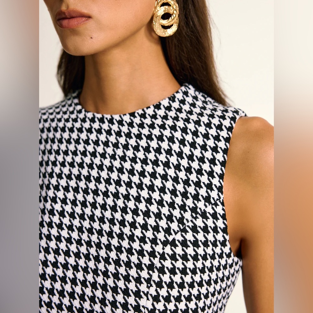 Commense Black and White Houndstooth Dress - Picture 4 of 7